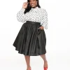 Unique Vintage Plus Size 1950s Black Cotton Gellar Swing Skirt