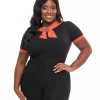 Unique Vintage Plus Size Black & Orange Spider Brooch Neck Tie Park City Sweater