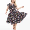 Unique Vintage Plus Size Sugar Skulls Hedda Swing Dress