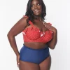 Unique Vintage Plus Size Navy Cape May Swim Bottoms