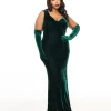 Unique Vintage Plus Size 1930s Emerald Green Velvet Goldwyn Gown