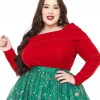Unique Vintage Plus Size 1960s Red Velvet Folded Shoulder Knit Top