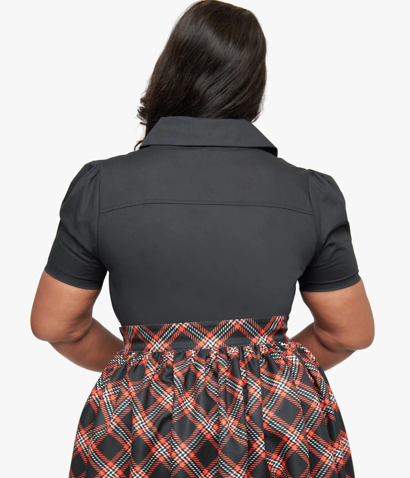 Unique Vintage Plus Size 1940s Black Spooky Cat Cotton Blouse