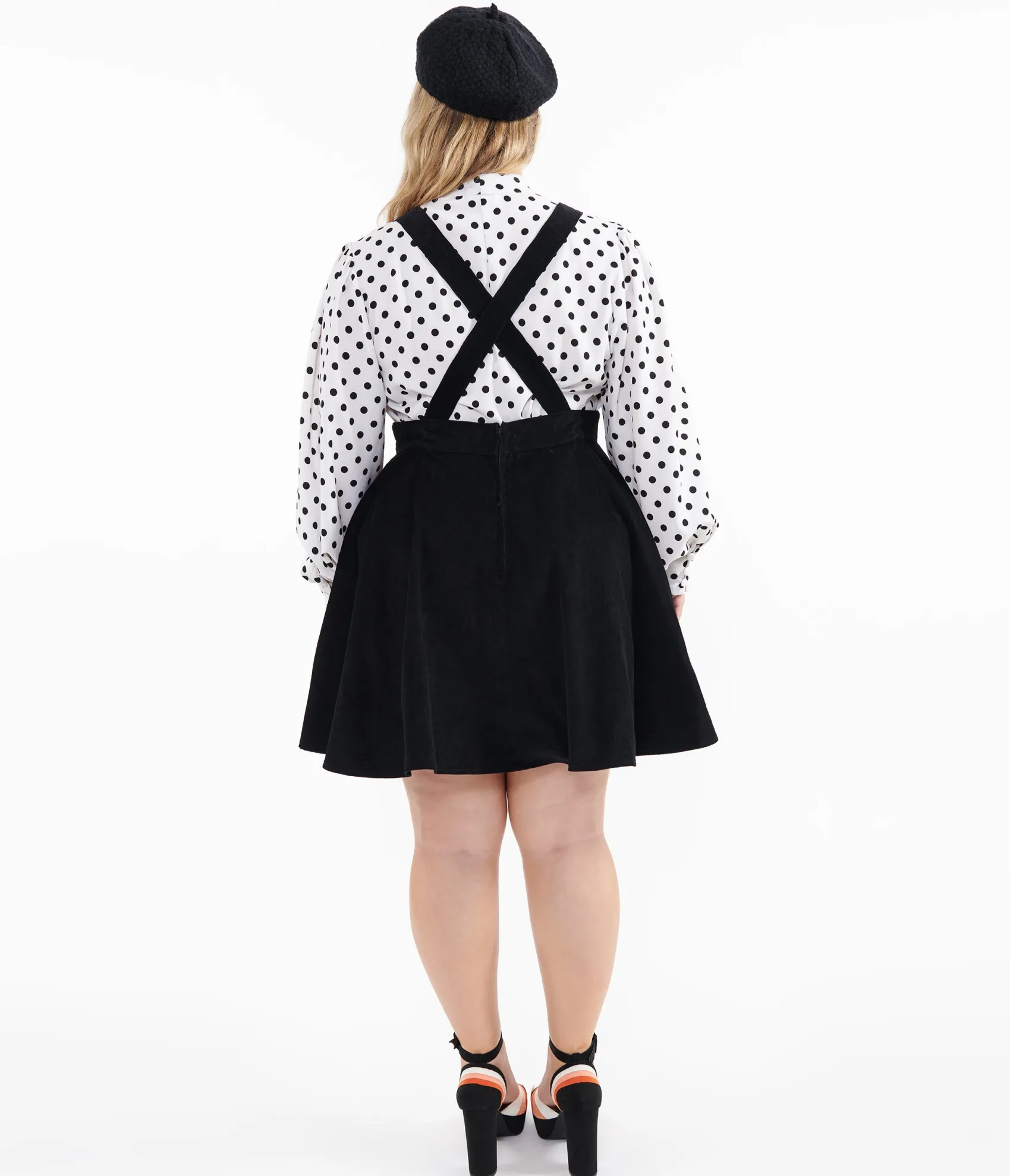 Unique Vintage Plus Size 1950s Black & Orange Jack-O-Lantern Pinafore