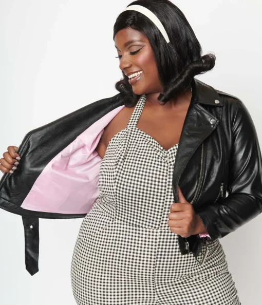 Unique Vintage Plus Size Black Leather Jacket