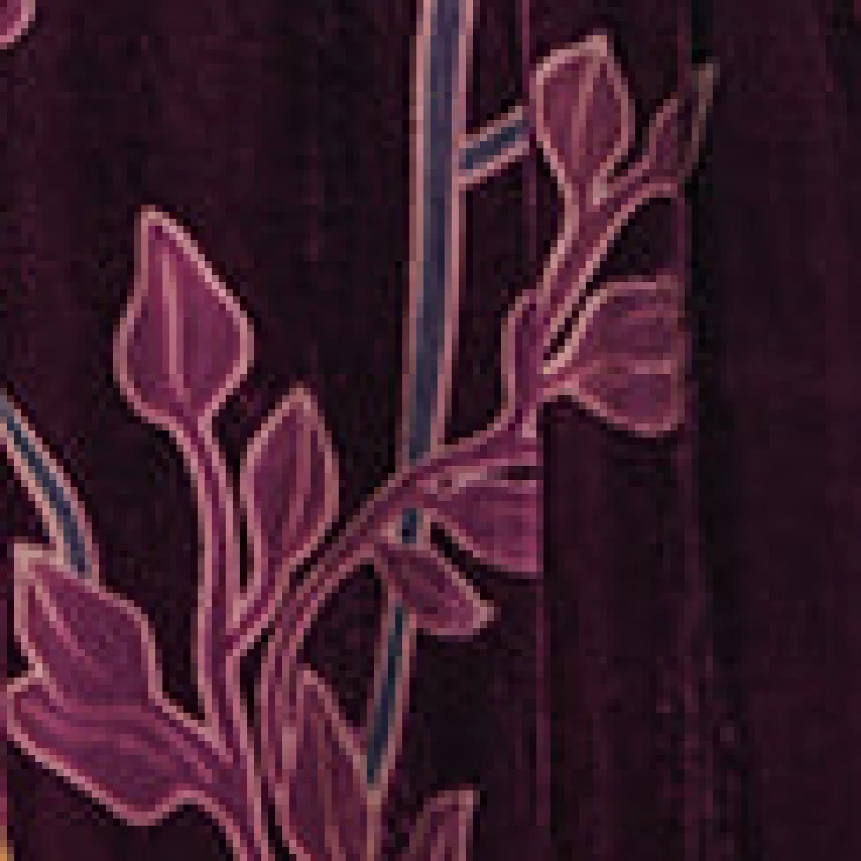 Unique Vintage Plus Size 1970s Purple Floral Burnout Velvet Maxi Dress