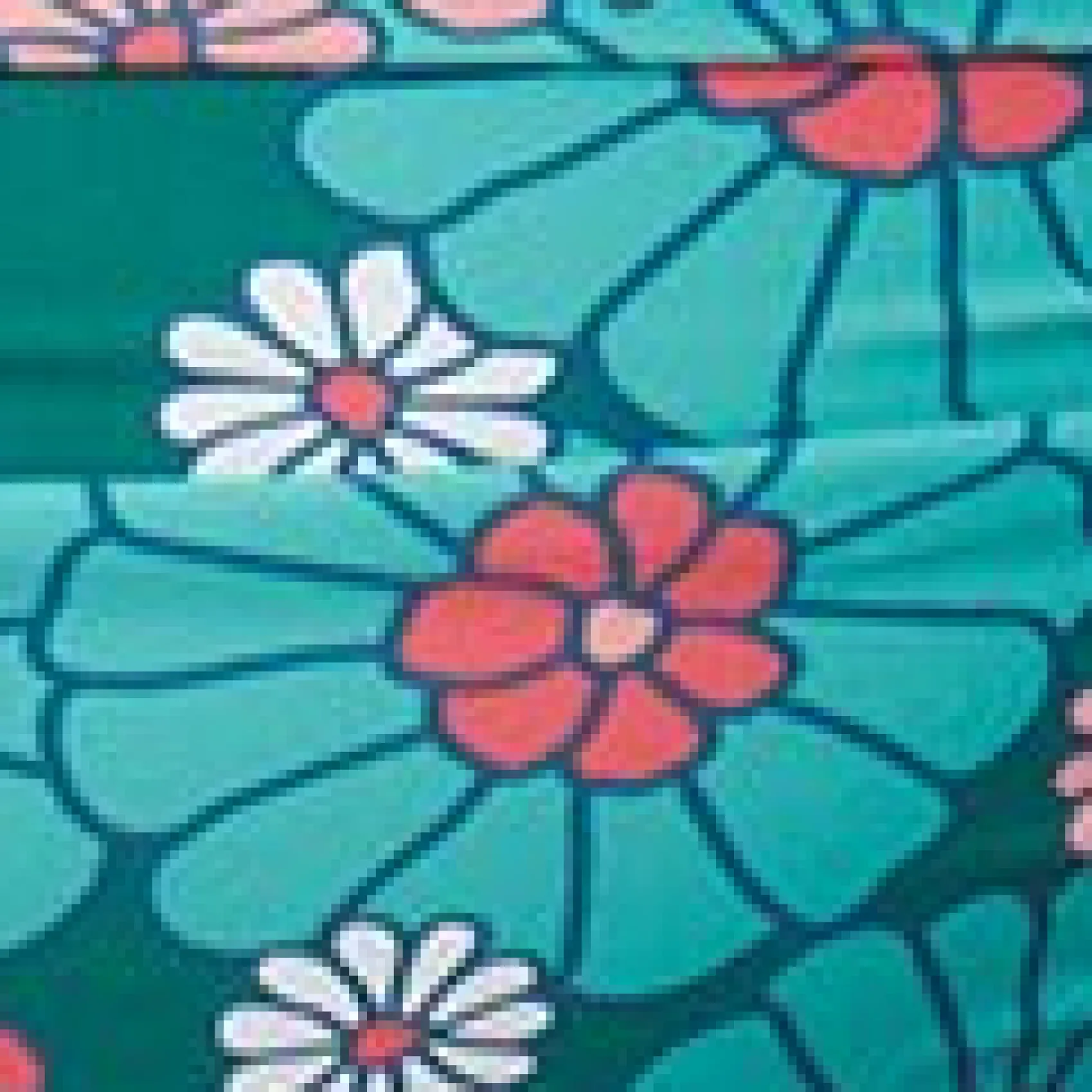 Unique Vintage Plus Size Teal Flower Child Monroe Swim Bottom