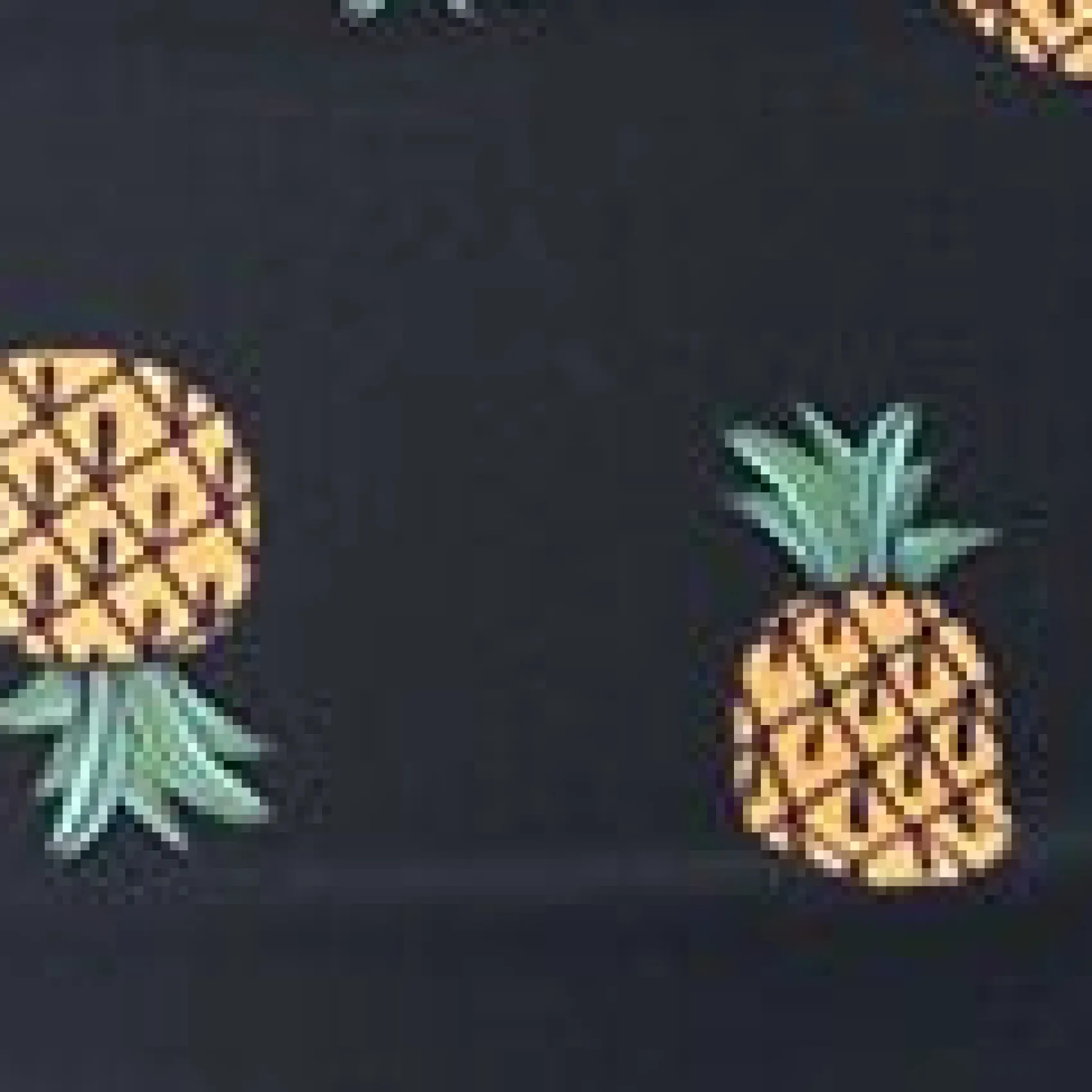 Unique Vintage Plus Size Black & Pineapple Print Totally Tied Up Swim Top