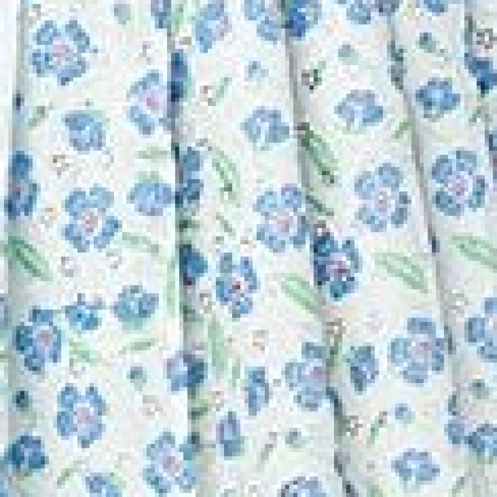 Unique Vintage Plus Size White & Blue Floral Eyelet Collins Wrap Swing Skirt