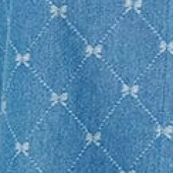 Unique Vintage Plus Size Blue Bow Denim Jacket