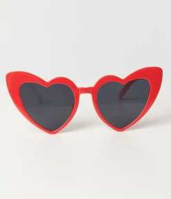 Unique Vintage Red Heart Sunglasses