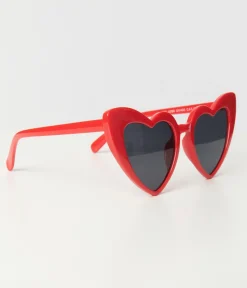 Unique Vintage Red Heart Sunglasses