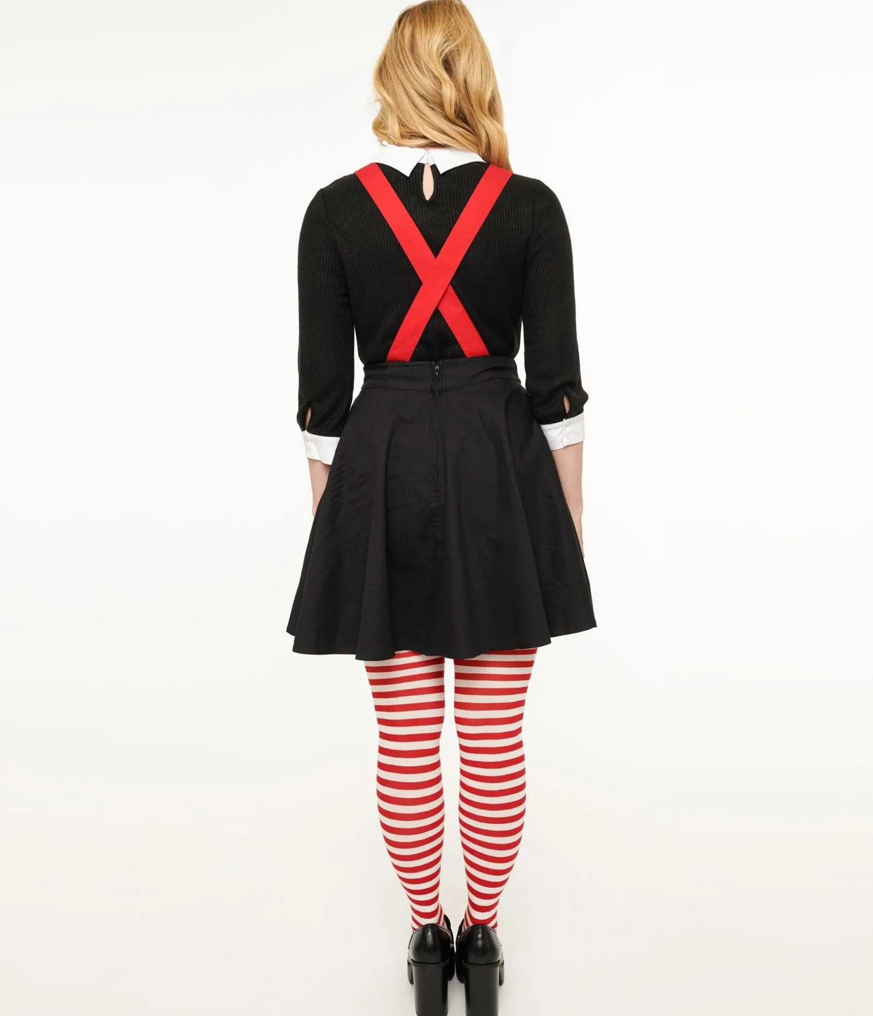 Unique Vintage 1950s Black & Red Snowman Snow Globe Pinafore