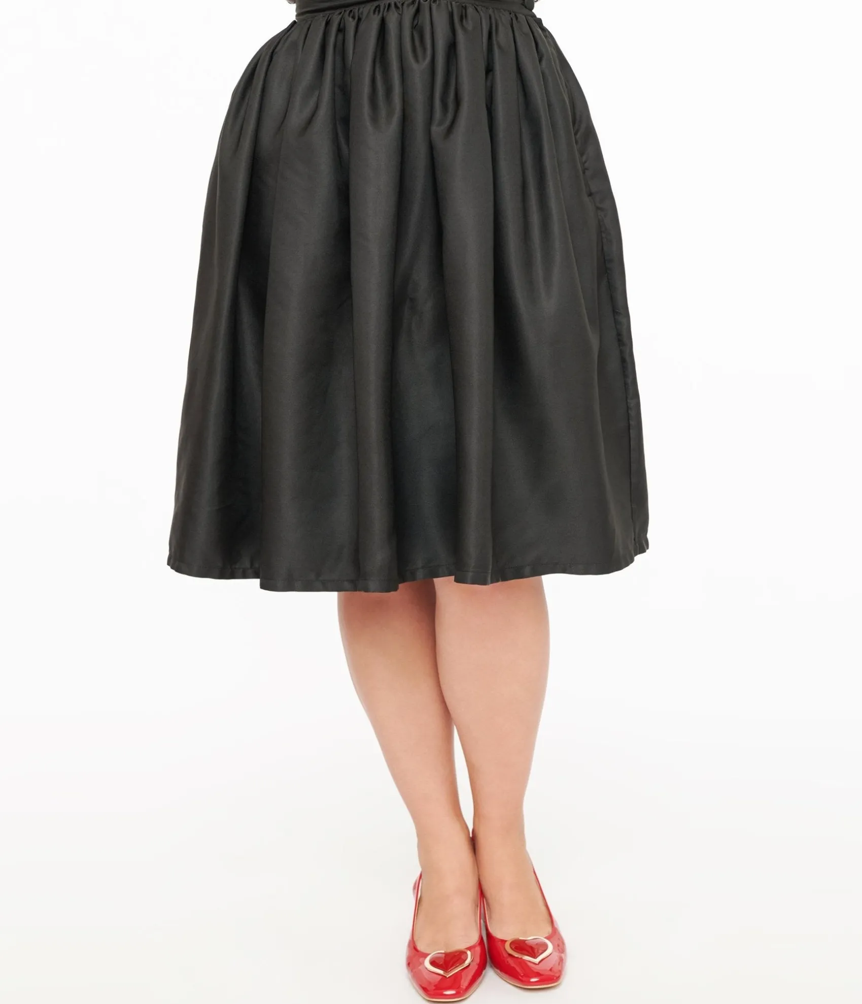 Unique Vintage 1950s Black Cotton Gellar Swing Skirt