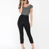 Unique Vintage 1950s Black High Waist Rachelle Capri Pants