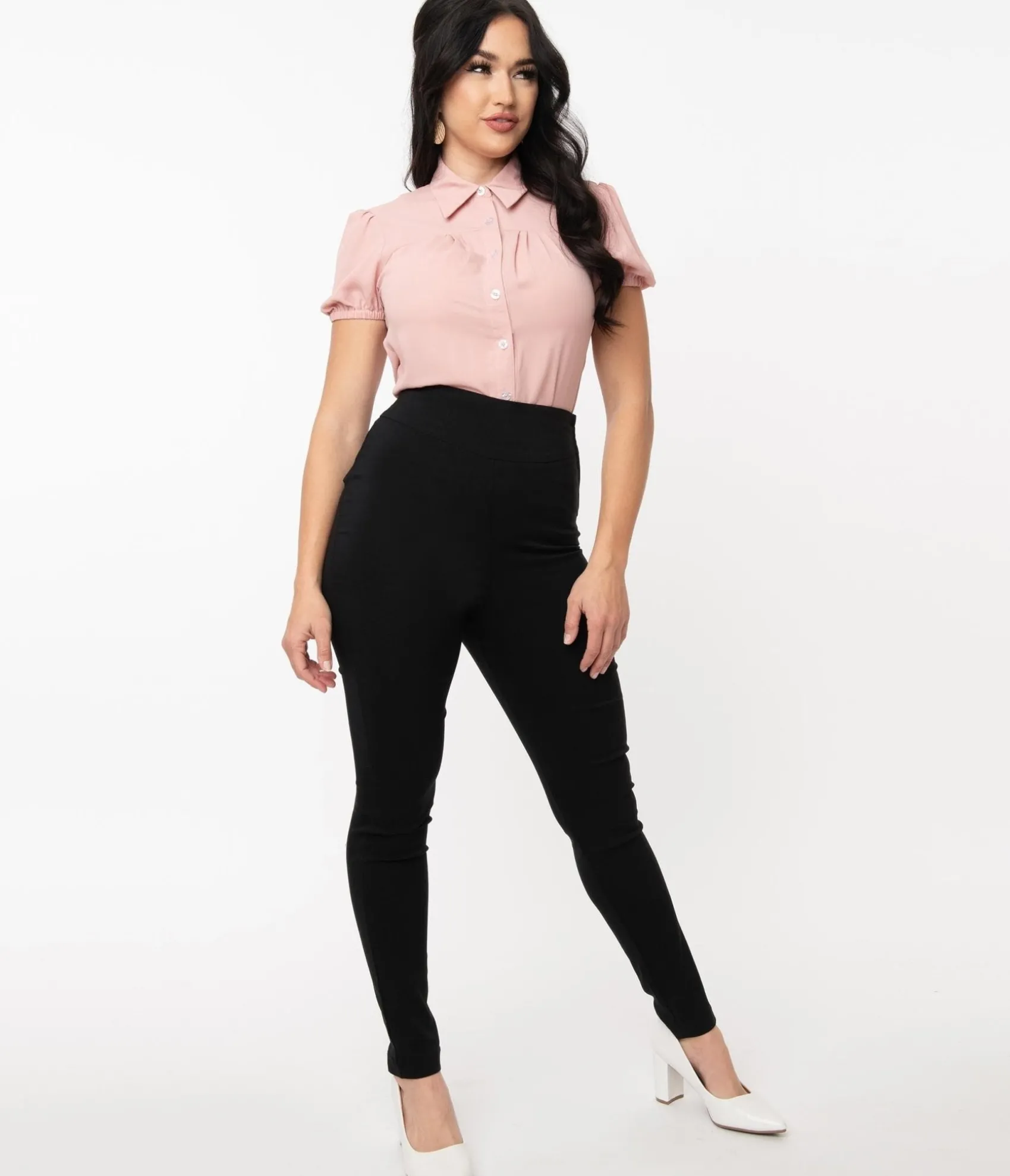 Unique Vintage 1950s Black High Waist Rizzo Cigarette Pants