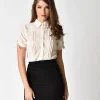 Unique Vintage 1940s Cream Short Sleeve Colvin Blouse