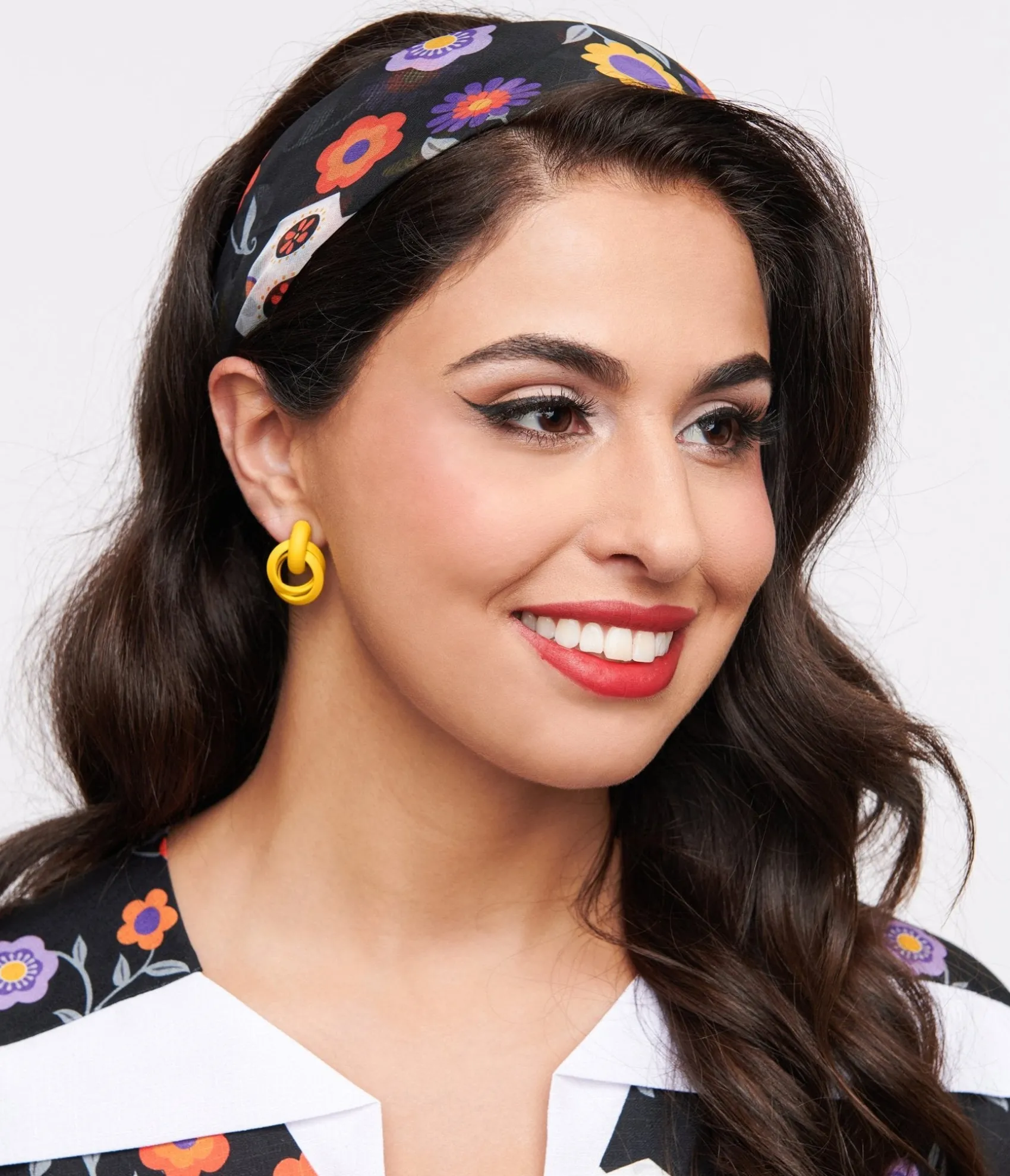 Unique Vintage 1950s Dia De Los Muertos Sugar Skull Print Hair Scarf