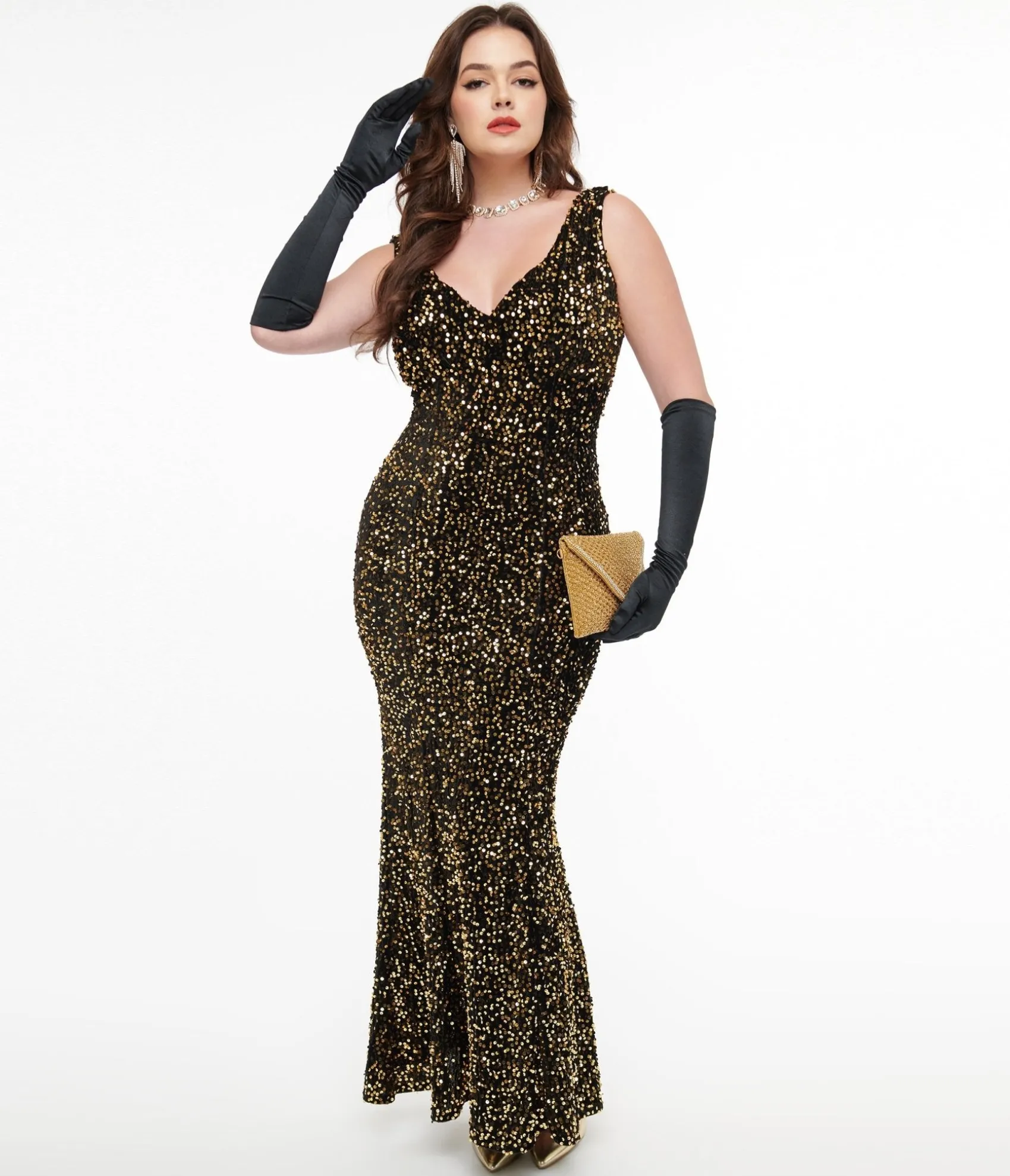 Unique Vintage 1930s Gold Sequin Goldwyn Gown