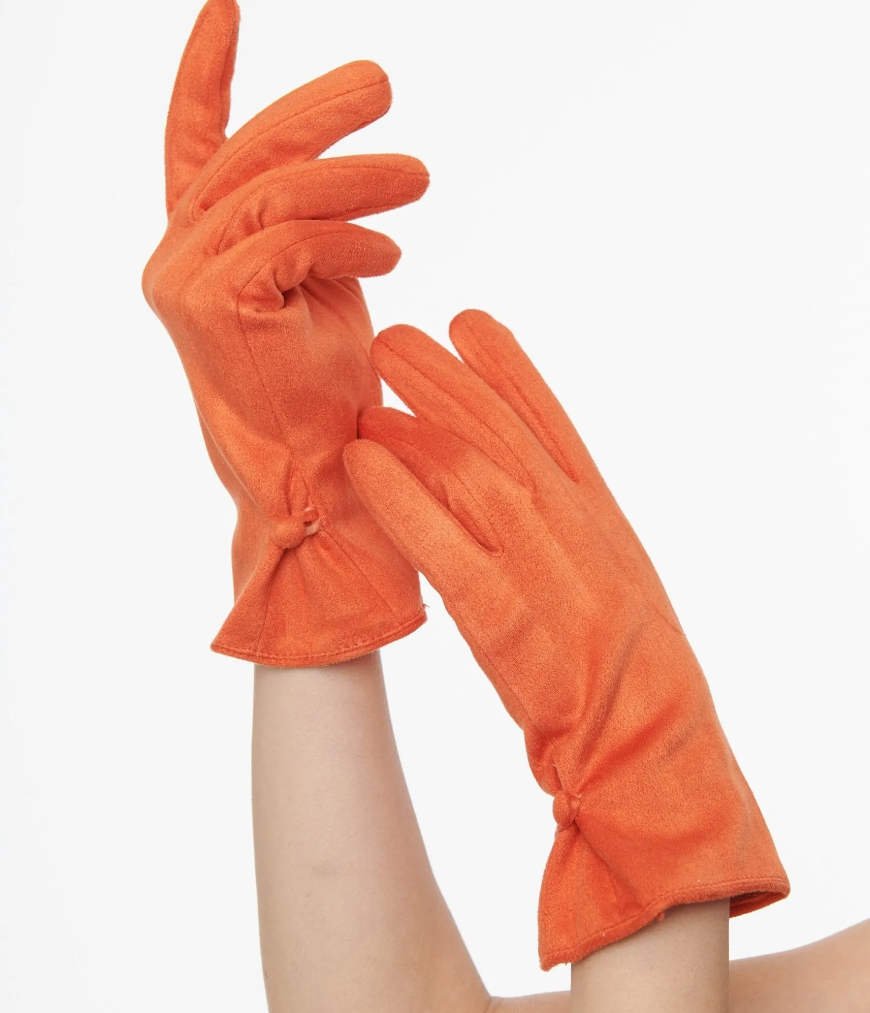 Unique Vintage 1950s Orange Suede Gloves