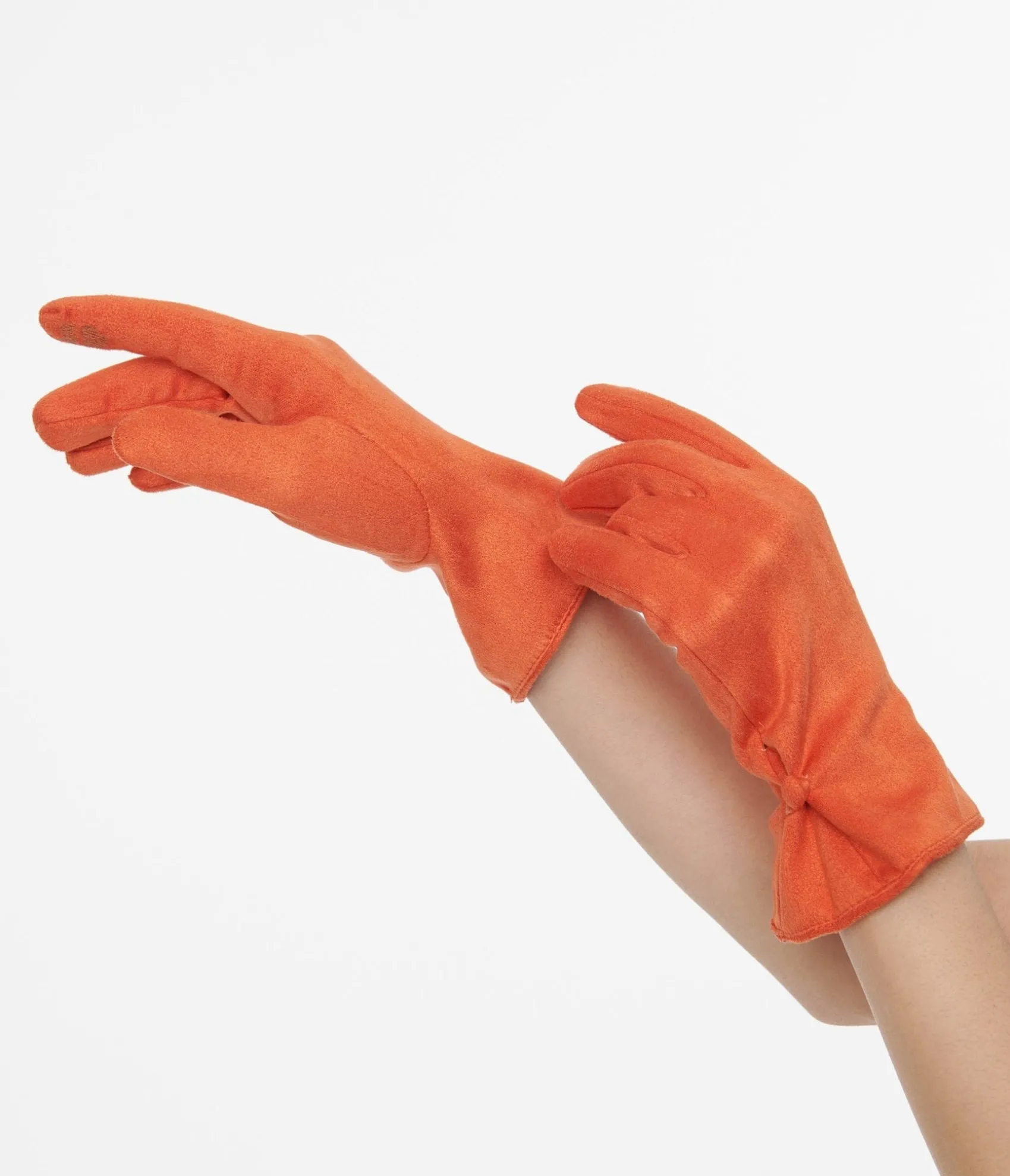 Unique Vintage 1950s Orange Suede Gloves