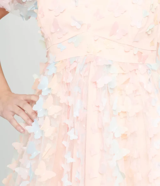 Unique Vintage 1950s Pastel Rainbow Butterfly Babydoll Dress