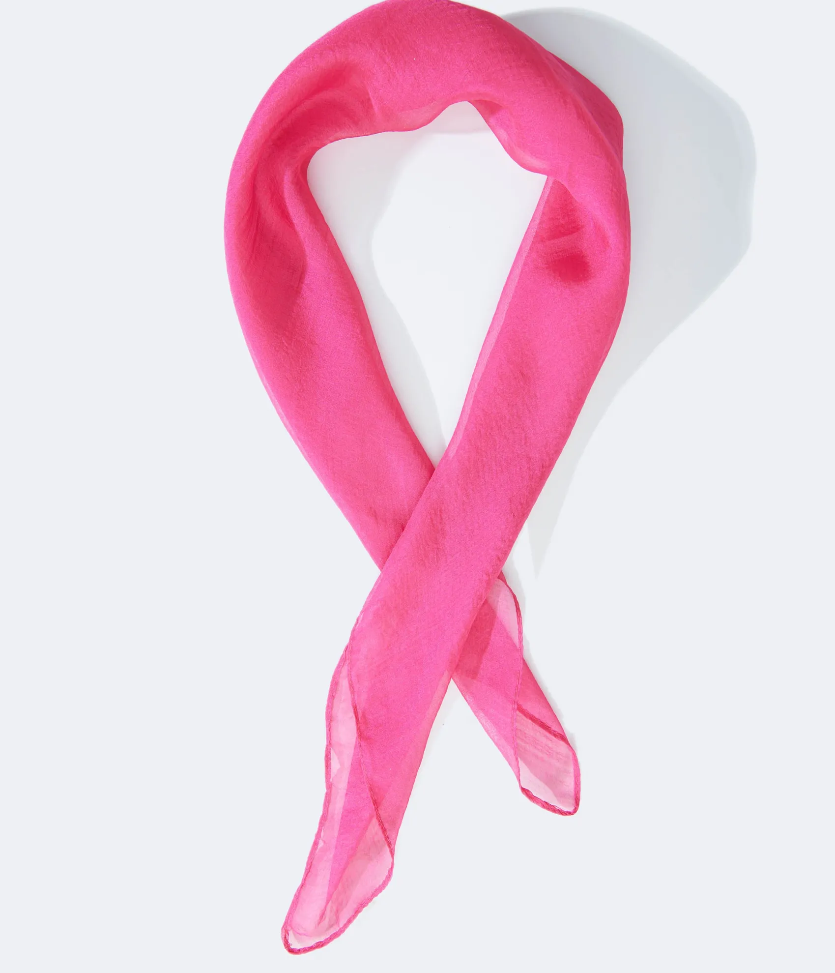 Unique Vintage 1950s Pink Chiffon Hair Scarf