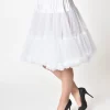 Unique Vintage 1950s White Retro Style Ruffled Petticoat Crinoline
