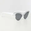 Unique Vintage White & Silver Half Rim Cat Eye Sunglasses