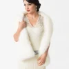 Unique Vintage White Ivory Faux Fur Stole