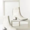 Unique Vintage White Leatherette Mod Sinatra Bootie