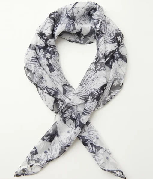 Unique Vintage Wild Horses Print Hair Scarf