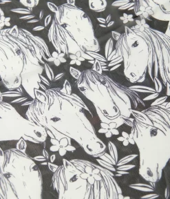 Unique Vintage Wild Horses Print Hair Scarf