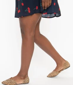 Vintage Style Cheetah Suede dOrsay Flats