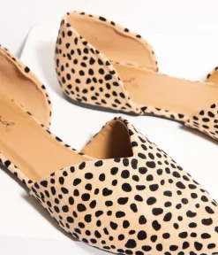 Vintage Style Cheetah Suede dOrsay Flats
