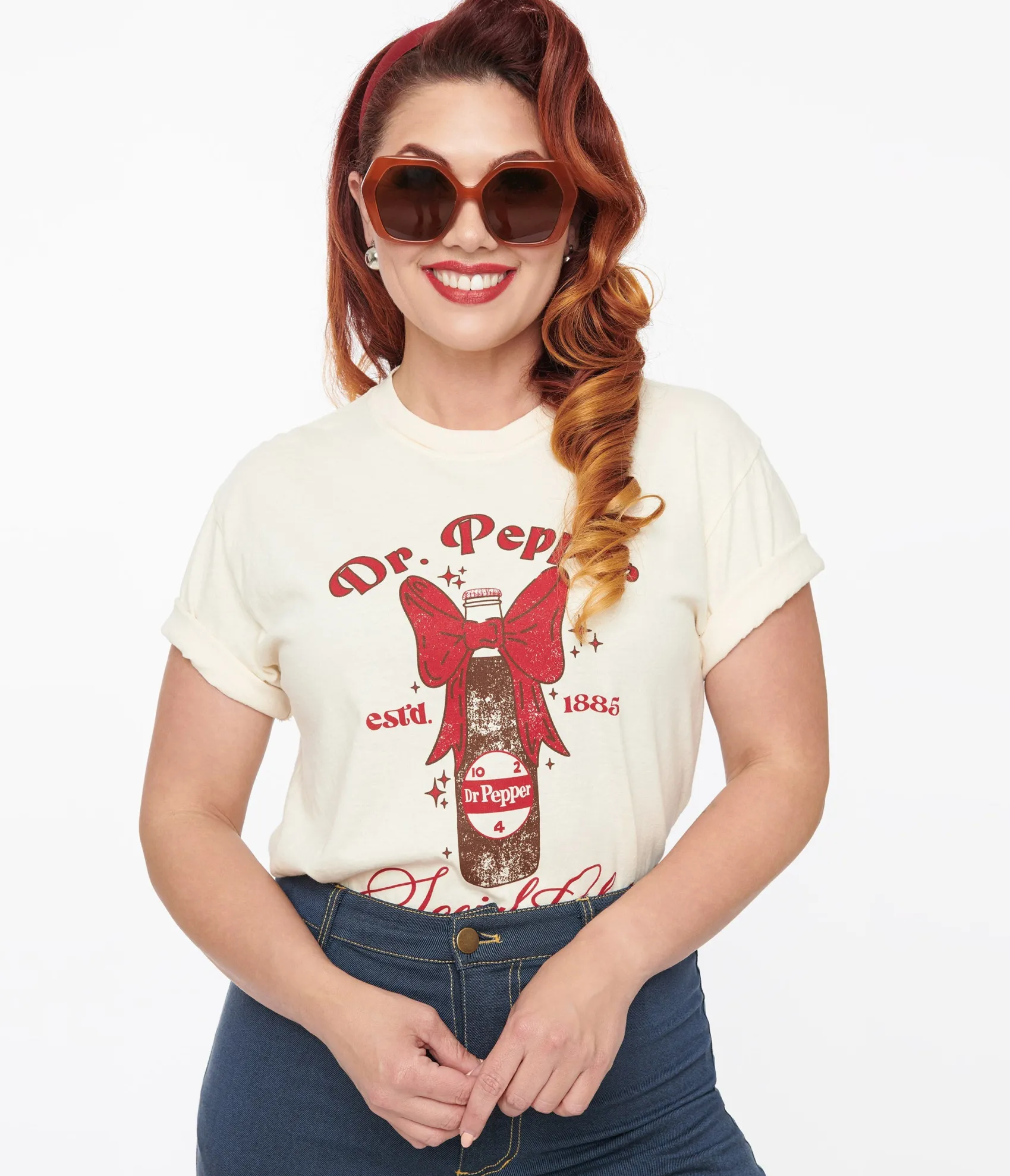 Vintage Style Dr Pepper Social Club Fitted Graphic Tee