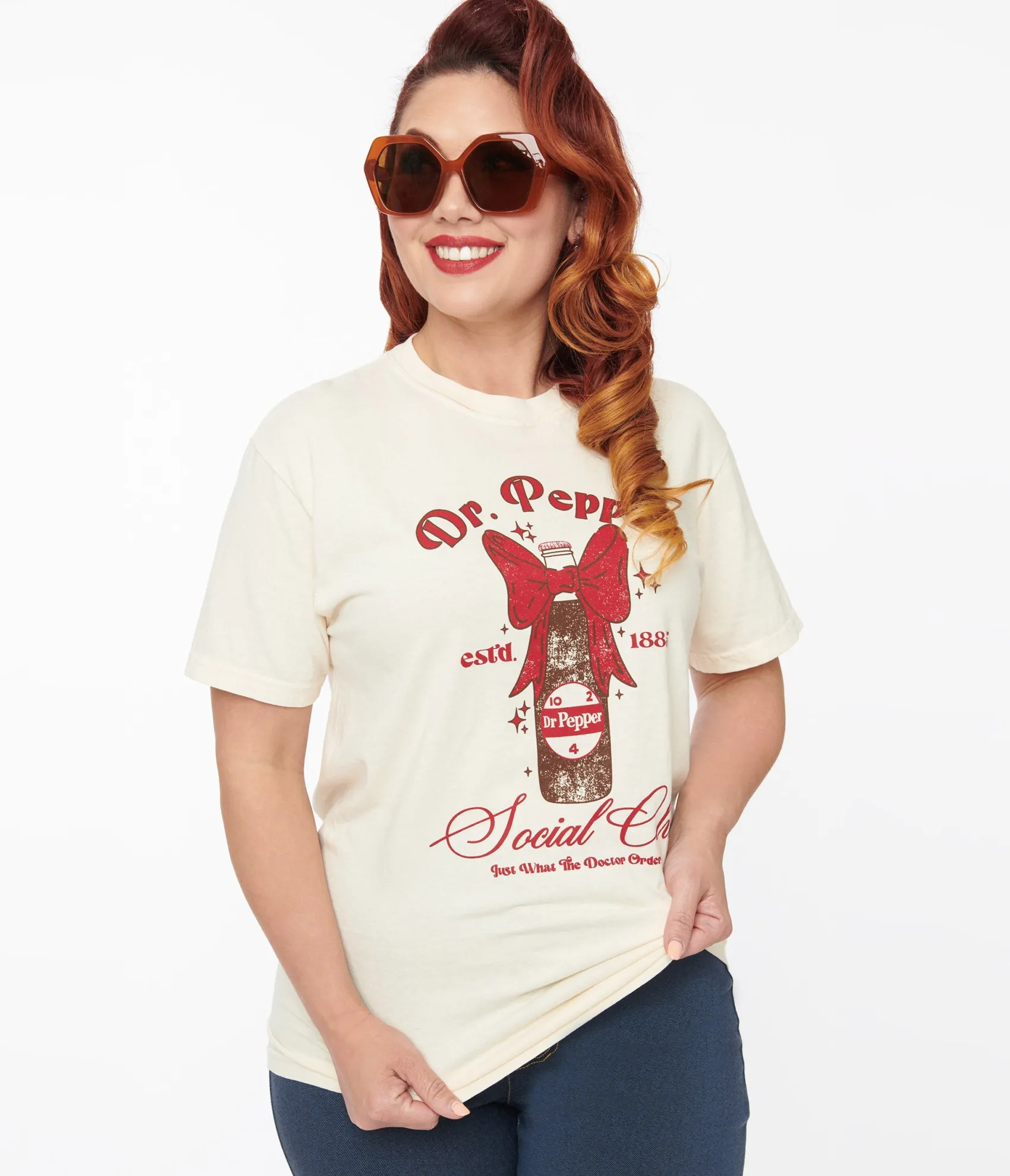 Vintage Style Dr Pepper Social Club Fitted Graphic Tee