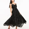 Wax Poetic Black Spiderweb Willow Maxi Dress & Bolero Set