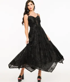 Wax Poetic Black Spiderweb Willow Maxi Dress & Bolero Set