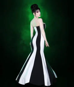 Weasel Wear Black & White Striped Sandworm Gown