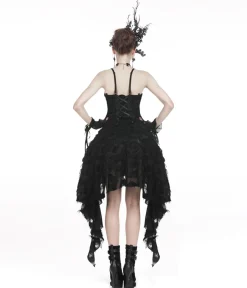 Western Fashion Black Lace Ruffle Dress
