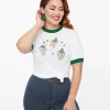White & Green Saint Paddy Cats Fitted Graphic Tee