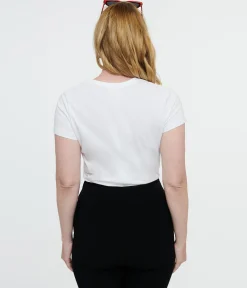 White Horror Ladies Fitted Graphic Tee
