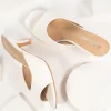 White Leatherette Peep Toe Kitten Heels