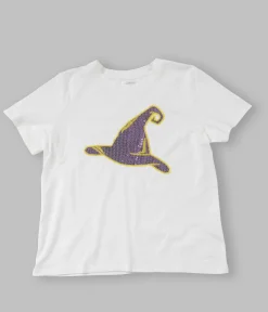 White Witch Hat Sequin Unisex Tee