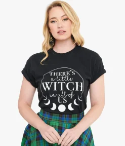 Wickedly Divine Shop Black There's A Little Witch In All Of Us Unisex Graphic Tee