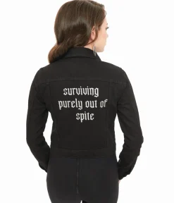 Witchwood Bags Black Surviving Out Of Spite Denim Jacket