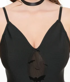 Witchwood Bags Black Velvet Bat Fit & Flare Dress