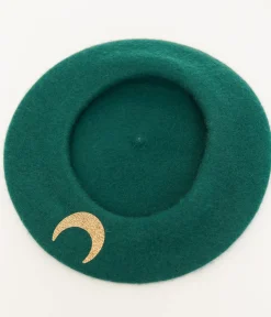 Witchwood Bags Forest Green & Gold Moon & Stars Beret